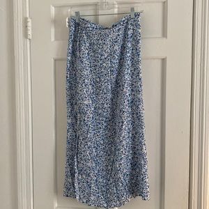 Blue floral long skirt